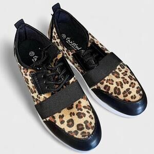 Twisted Women’s Leopard Print Black Y2K Sneakers - Size 10